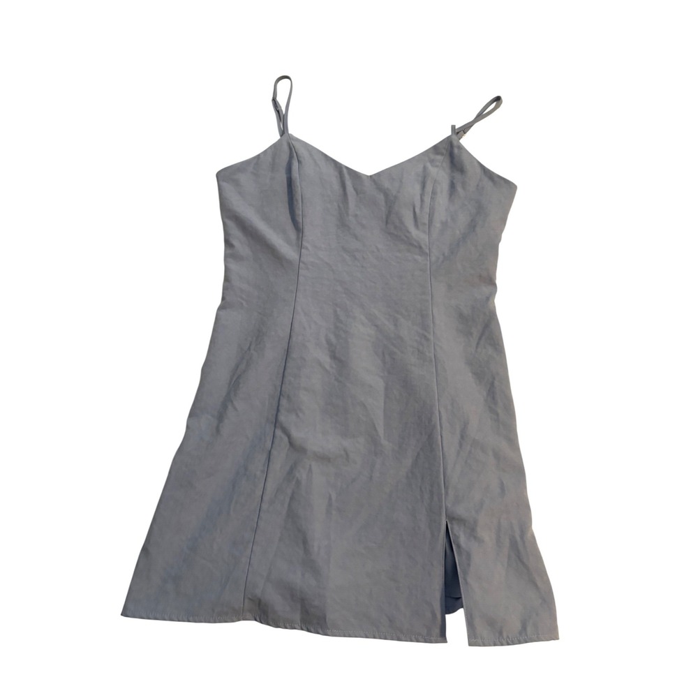 Forever 21 Womens Blue Mini Dress Side Slit Adjustable Straps Size Medium NWT